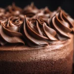 Schokoladen Buttercreme auf Torte angerichtet