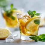 Apfelessig-Zitronen-Drink im Glas – erfrischend und einfach