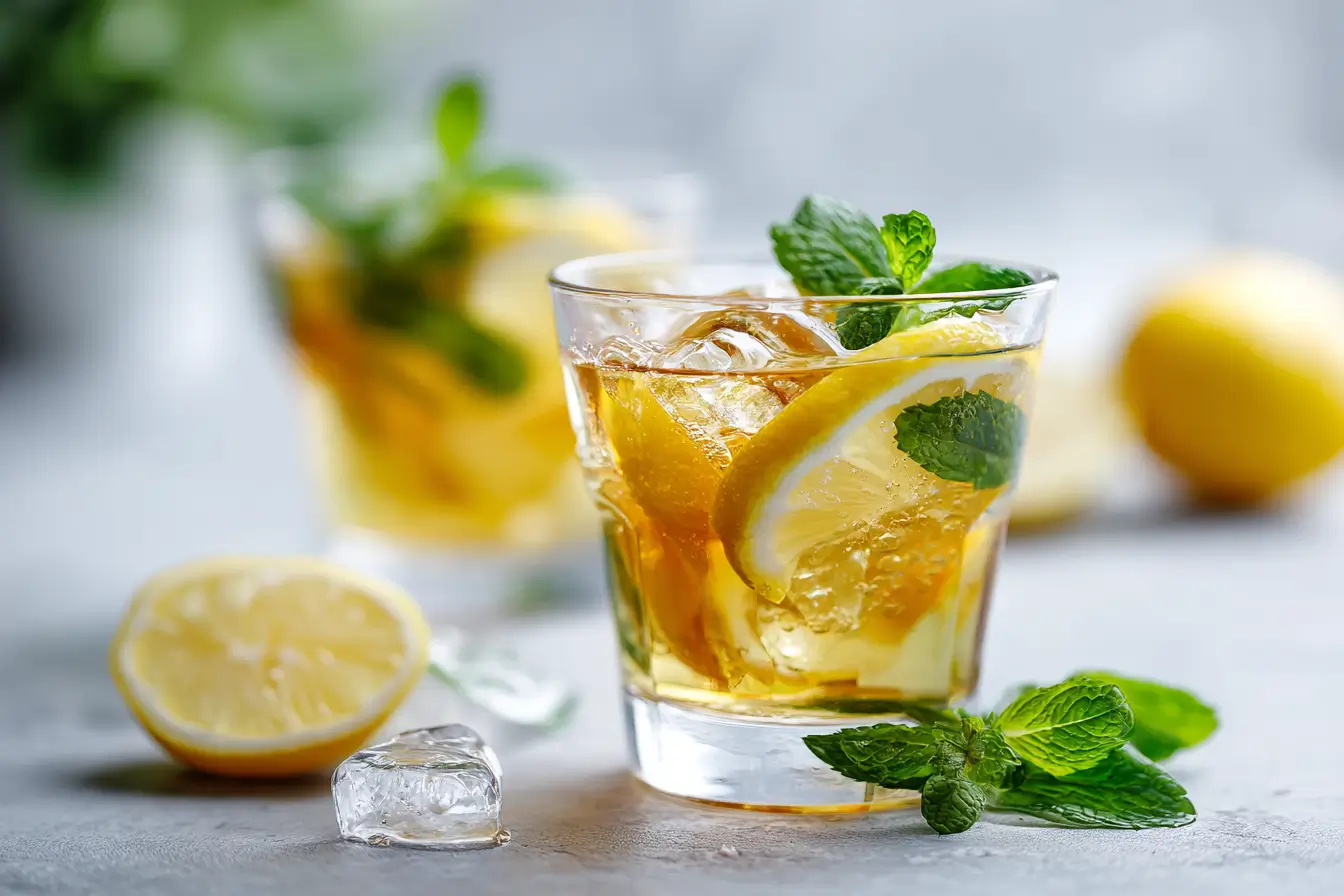 Apfelessig-Zitronen-Drink im Glas – erfrischend und einfach