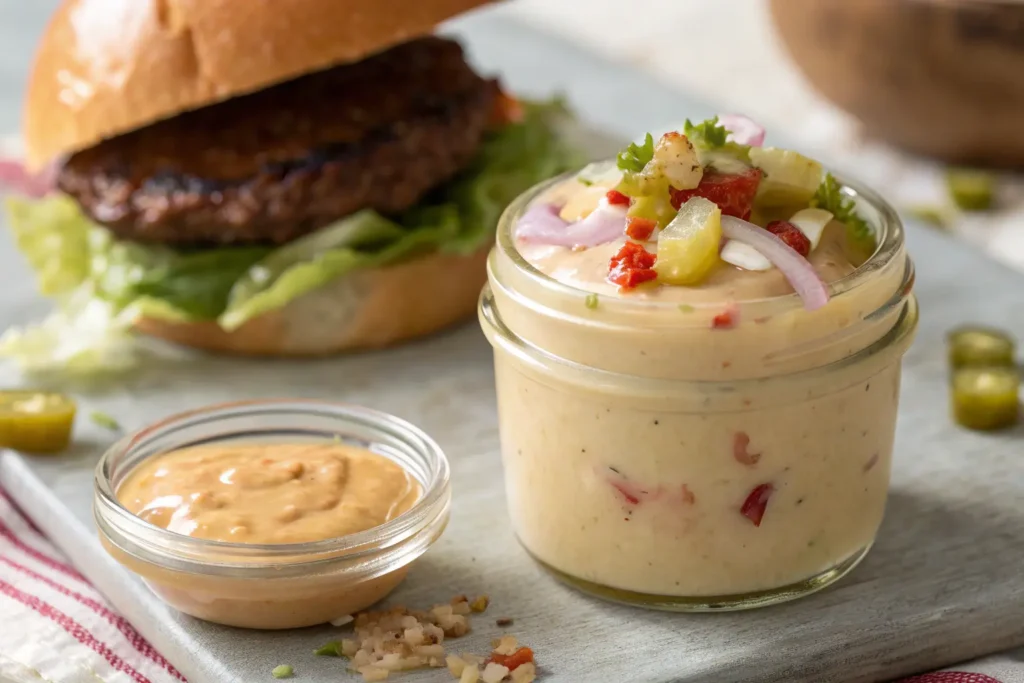 Klassische Burger Sauce im Glas – cremig und würzig
