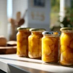 Moderne Küche mit Mirabellen Chutney auf der Arbeitsfläche