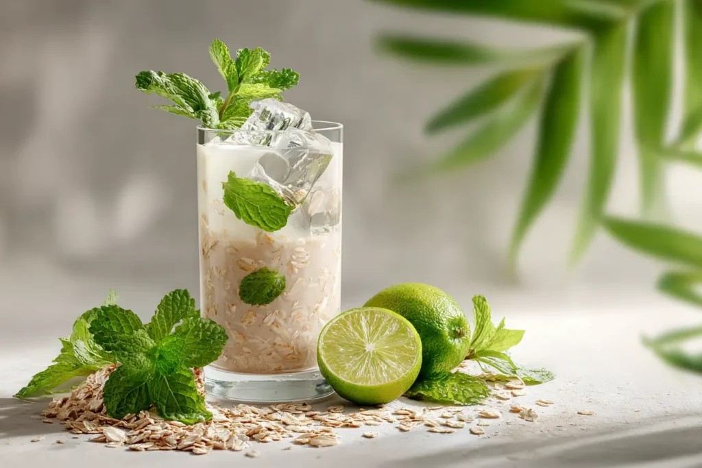 Oatzempic Rezept Variation mit Minze und Eiswürfeln