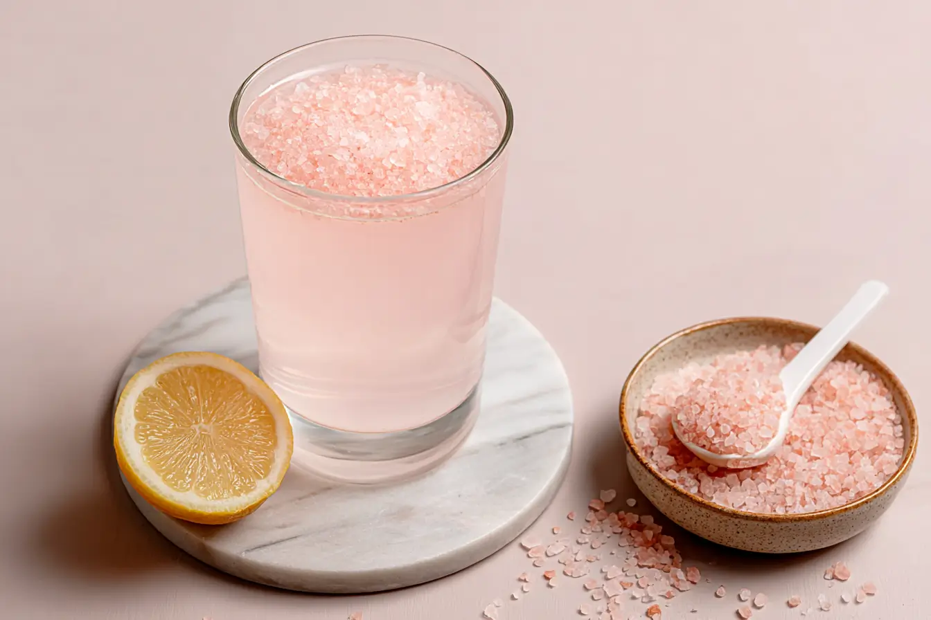 Pink Salt Trick Wasser mit Zitrone und Apfelessig