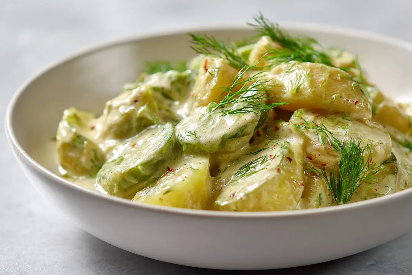 Schmorgurken DDR Rezept wie bei Oma mit Dill in cremiger Soße
