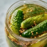 Senfgurken ohne Kochen im Glas mit Dill und Senfkörnern