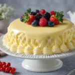 Torte mit glänzender Cremeschicht, stabilisiert durch Blattgelatine