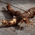 Frische Bergwurzel mit Erde – Nahaufnahme