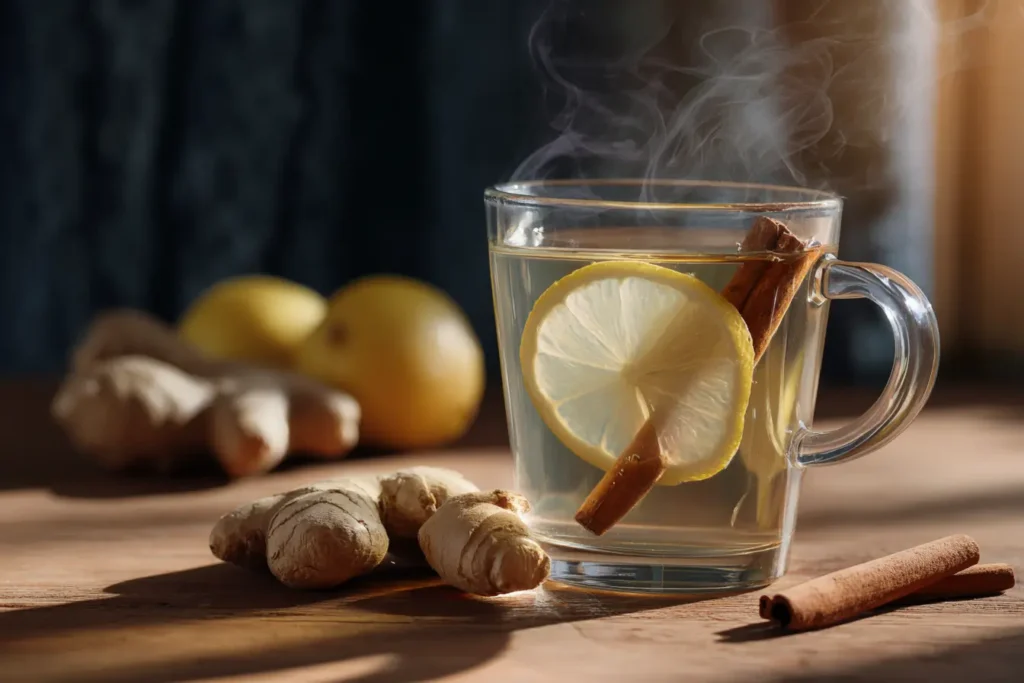 Natürliches Mounjaro Getränk mit Ingwer, Zimt und Zitrone