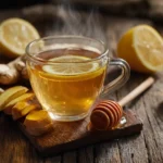 Ingwer Zitronen Tee bei Erkältung mit frischen Zutaten