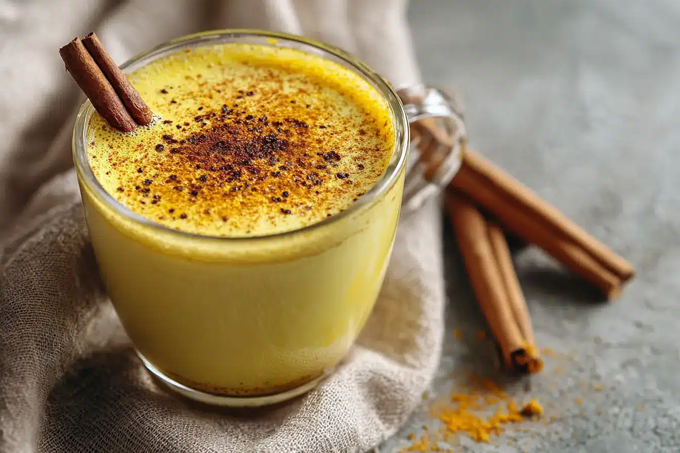 Kurkuma Latte mit cremiger Hafermilch und Gewürzen