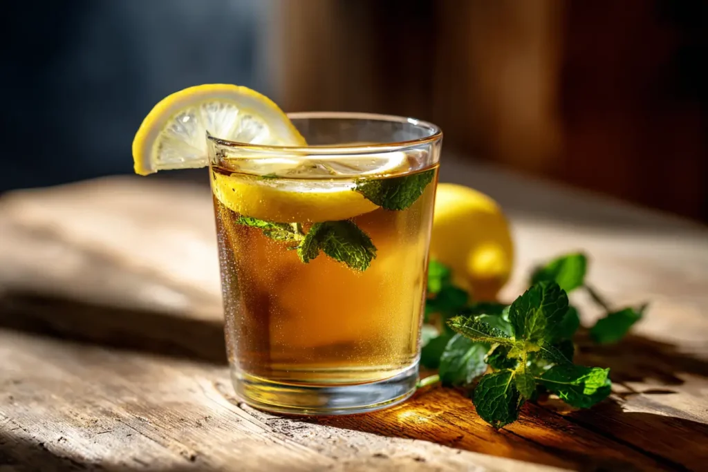 Apfelessig Drink Rezept mit Zitrone und Minze