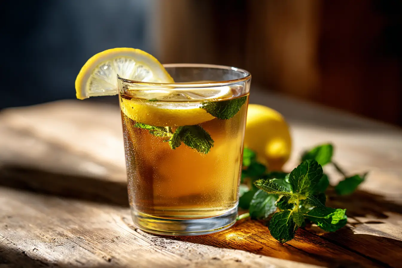 Apfelessig Drink Rezept mit Zitrone und Minze