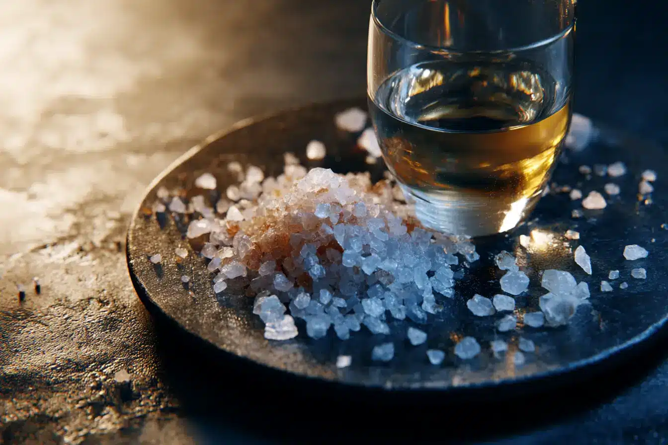 Blauer Salz Trick mit Wasser