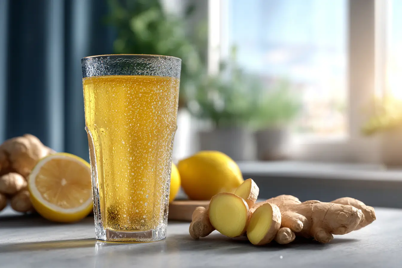 Gingerfit selber machen zum Abnehmen mit Ingwer und Zitrone im Glas