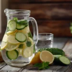 Zutaten für Gurken‑Zitronen‑Detox‑Wasser in der Küche
