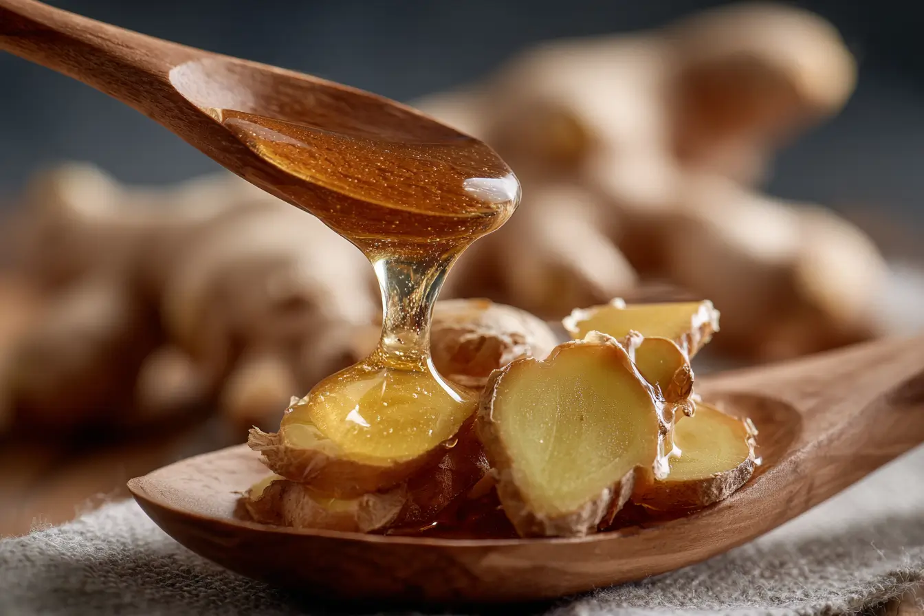 Ingwer mit Honig Nahaufnahme