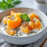 Gesundes Mandarinen-Joghurt-Rezept zum Abnehmen in Nahaufnahme