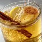 Natürliches Mounjaro-Tonikum im Glas mit Ingwer, Zimt, Zitrone und Apfelessig