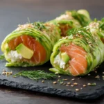 Low Carb Sushi zum Abnehmen mit Gurke und Lachs