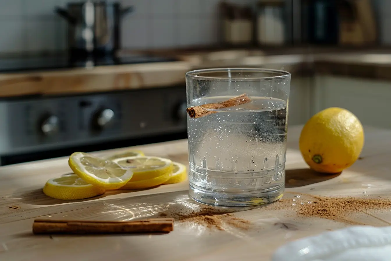 Zimtwasser Rezept zum Abnehmen mit Zimtstange und Zitrone