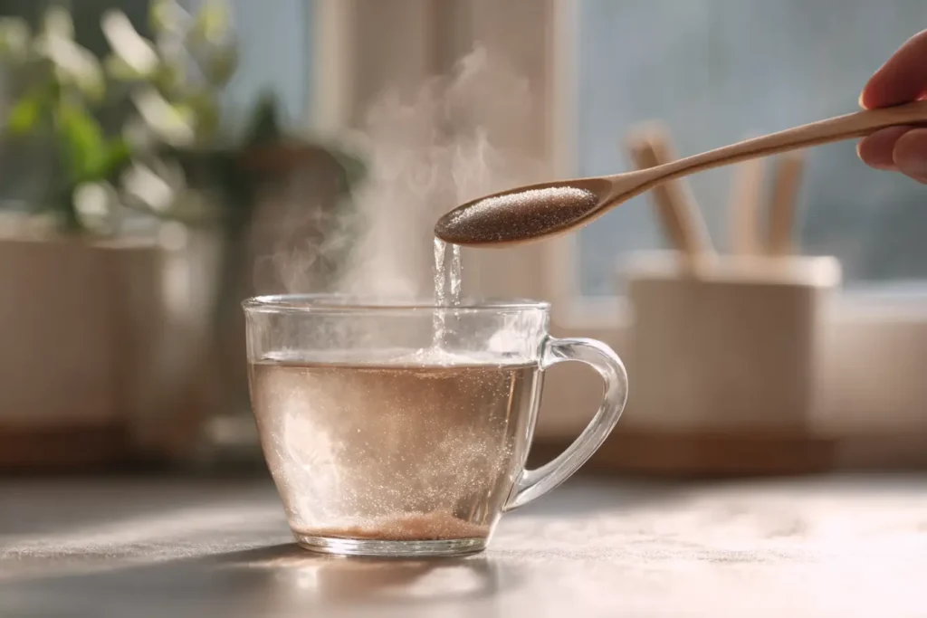 Gelatine zum Abnehmen in heißem Wasser zubereitet