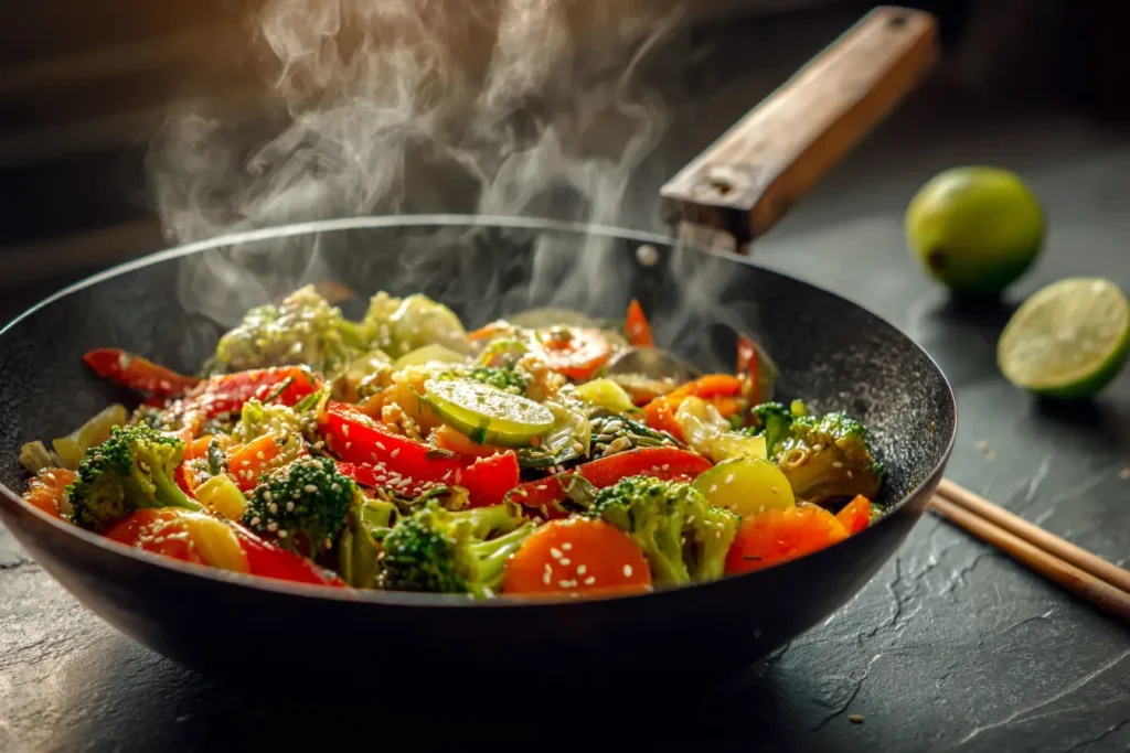 Hensslers asiatisches Wok-Gemüse mit Sojasauce und frischen Zutaten