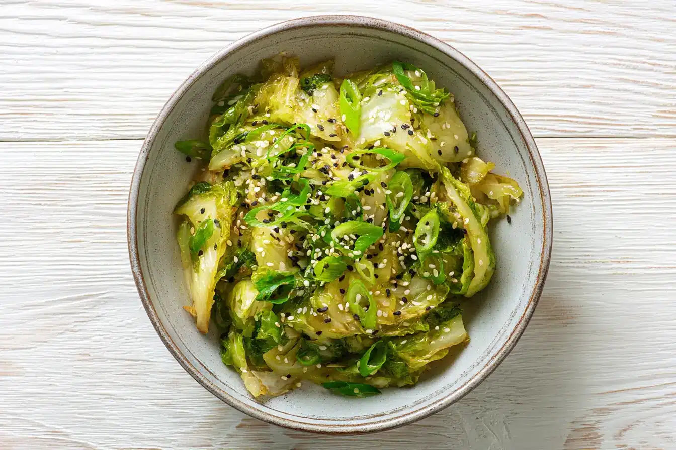 Spitzkohl mit Sojasauce nach Hensslers Rezept serviert