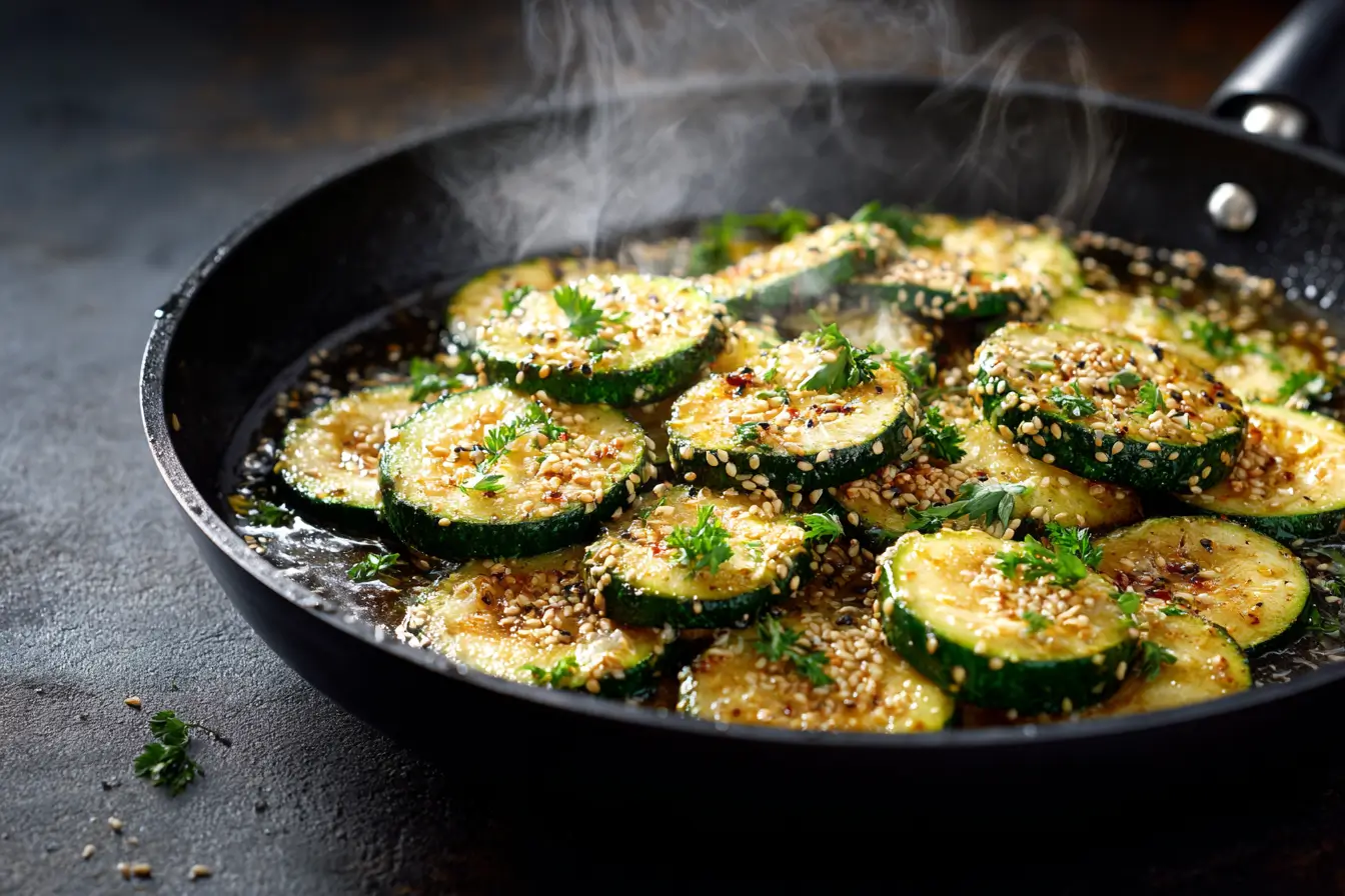 Hensslers schnelle Nummer Zucchini in Pfanne serviert