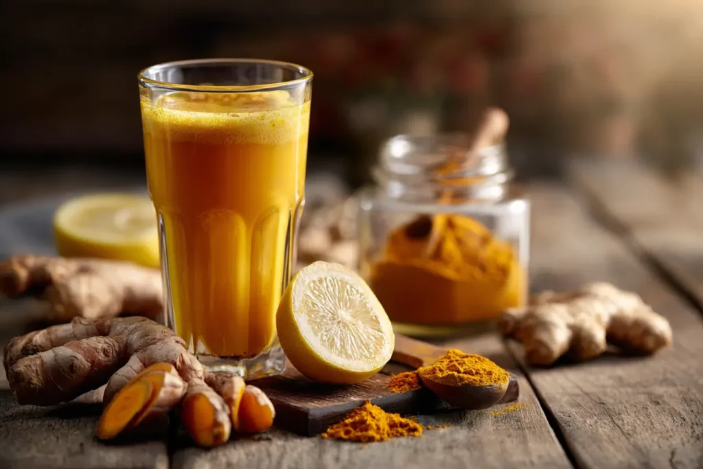 Kurkuma Ingwer Zitrone Wasser