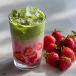 Traditionell zubereiteter Matcha Latte im Zen-Stil