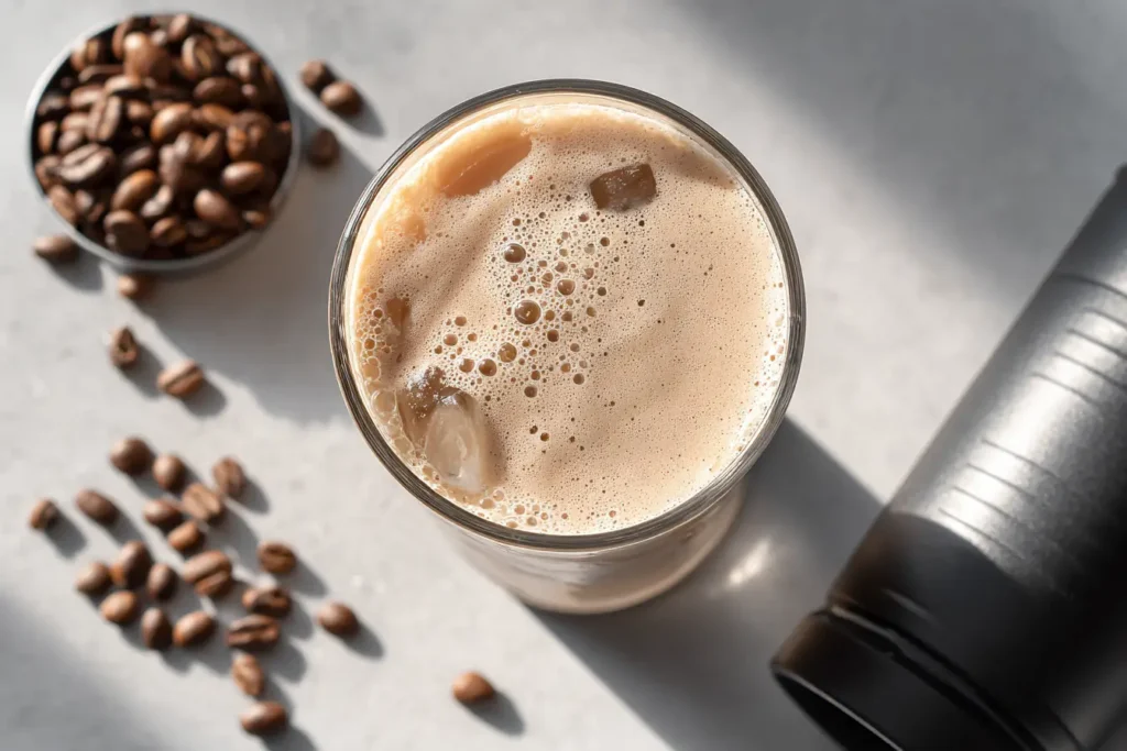 Proffee Rezept mit Protein-Kaffee im Glas – cremig und kalt serviert