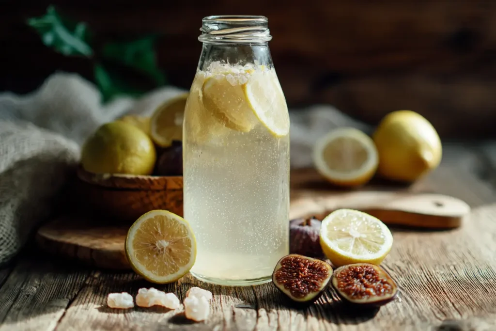 Wasserkefir selber machen mit Zitrone und Trockenfrüchten